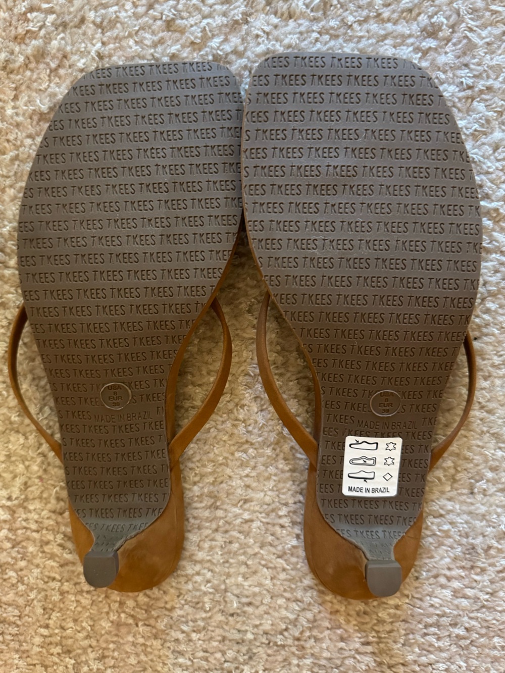 NEW TKEES Julia Kitten Heel Flip Flop in Camel Suede - Picture 10 of 11